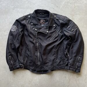 Fieldsheer Armored Mesh Black Motorcycle Jacket Asymmetrical Perfecto L/XL